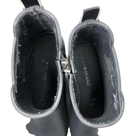 Lucky Brand Ankle Rain Booties Rubber Uppers Basel H20 - Picture 9 of 11